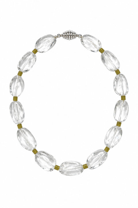 Clear Quartz & Serpentine Amulet