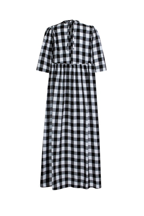 Ravenna Smock Dress in Black Check