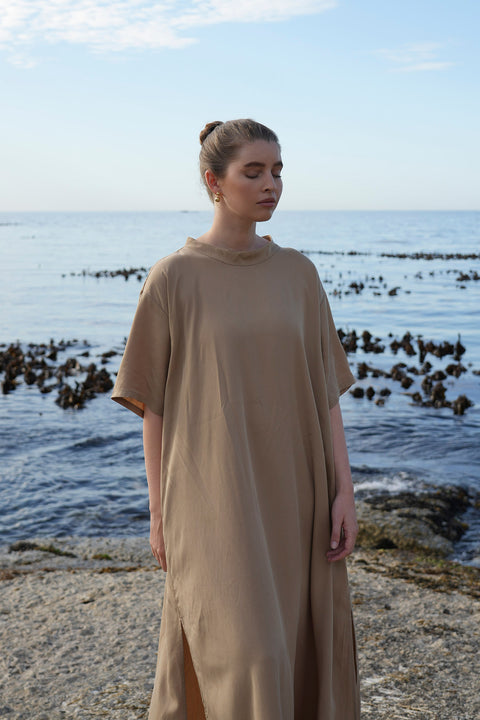 Theia Dress in Camel