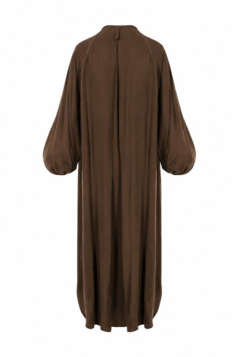 Rhea Shirt Dress in Brown Lyocell