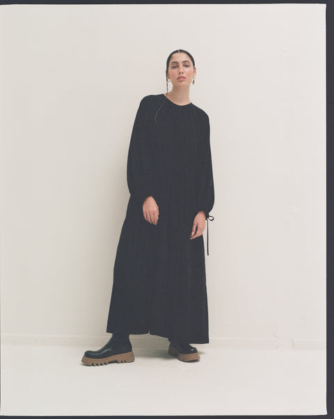 Vesta Dress in Black Lyocell