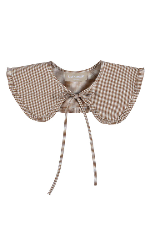 Detached Cosimo Collar in Brown Gingham
