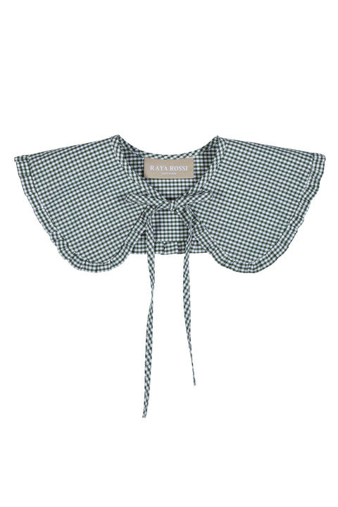 Detached Cosimo Collar in Green Gingham