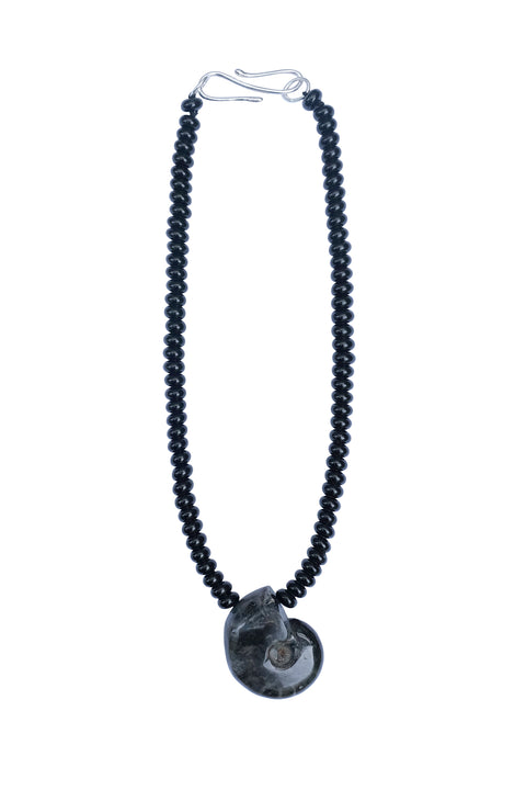 Black Onyx  & Fossilised Amulet