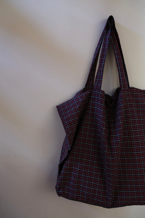 Everything Sack Bag - Aubergine Plaid