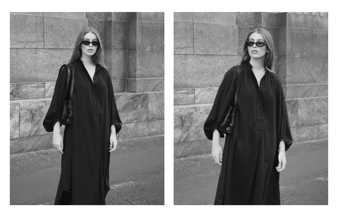 Rhea Shirt Dress in Brown Lyocell