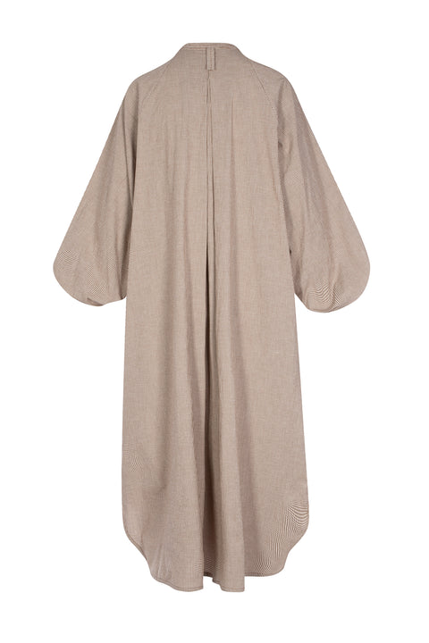 Rhea Shirt Dress in Brown Gingham