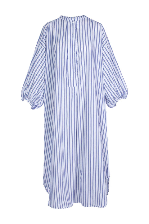 Rhea Shirt Dress in Blue Stripe