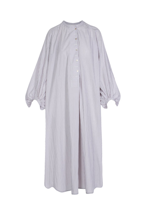 Rhea Shirt Dress in Ecru Stripe