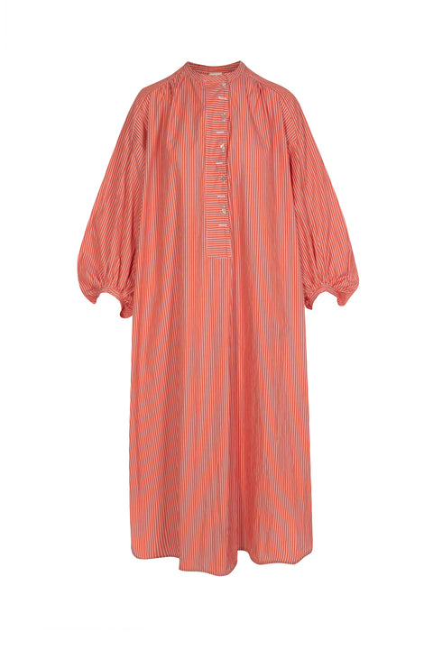 Rhea Shirt Dress in Tarocco Stripe