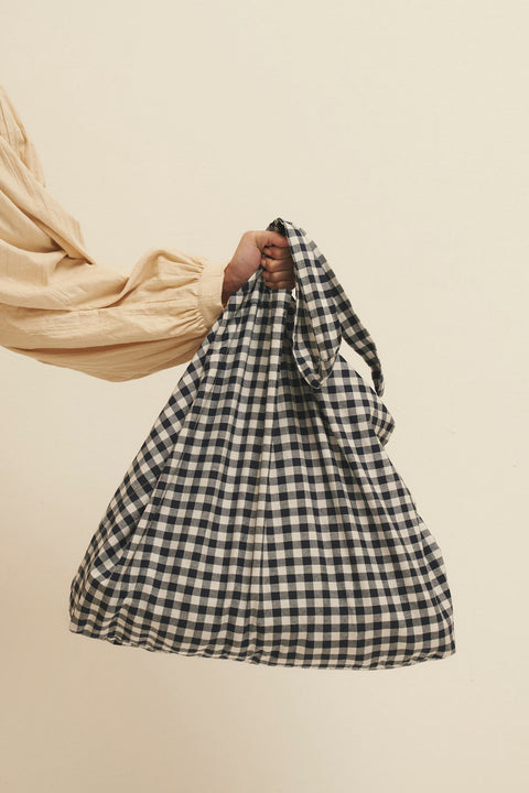 Everything Sack Bag - Navy Gingham