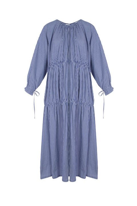 Vesta Dress in Blue Stripe