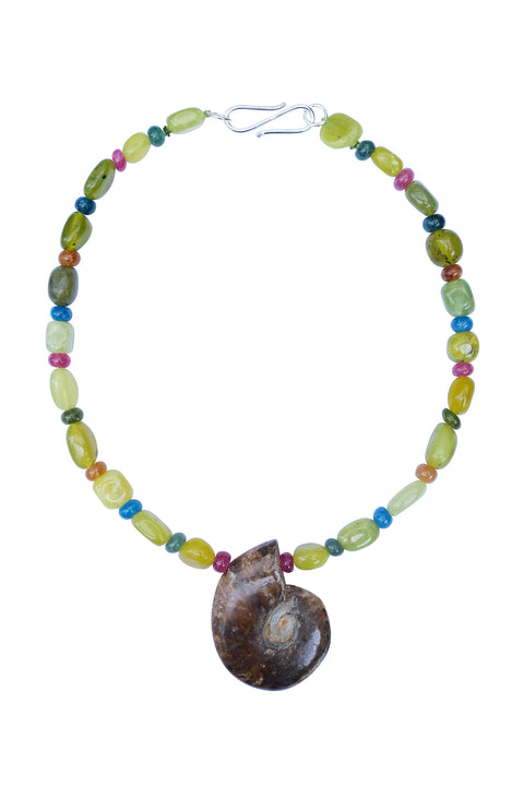 Serpentine & Fossilised Amulet