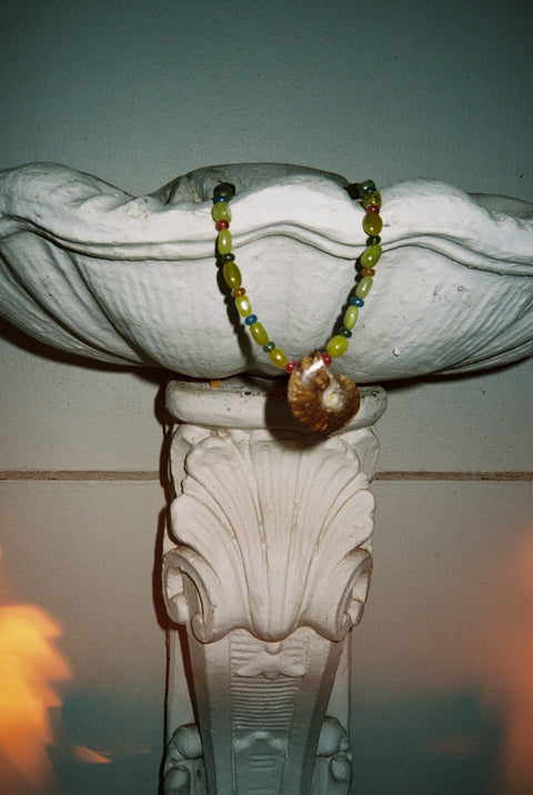 Serpentine & Fossilised Amulet